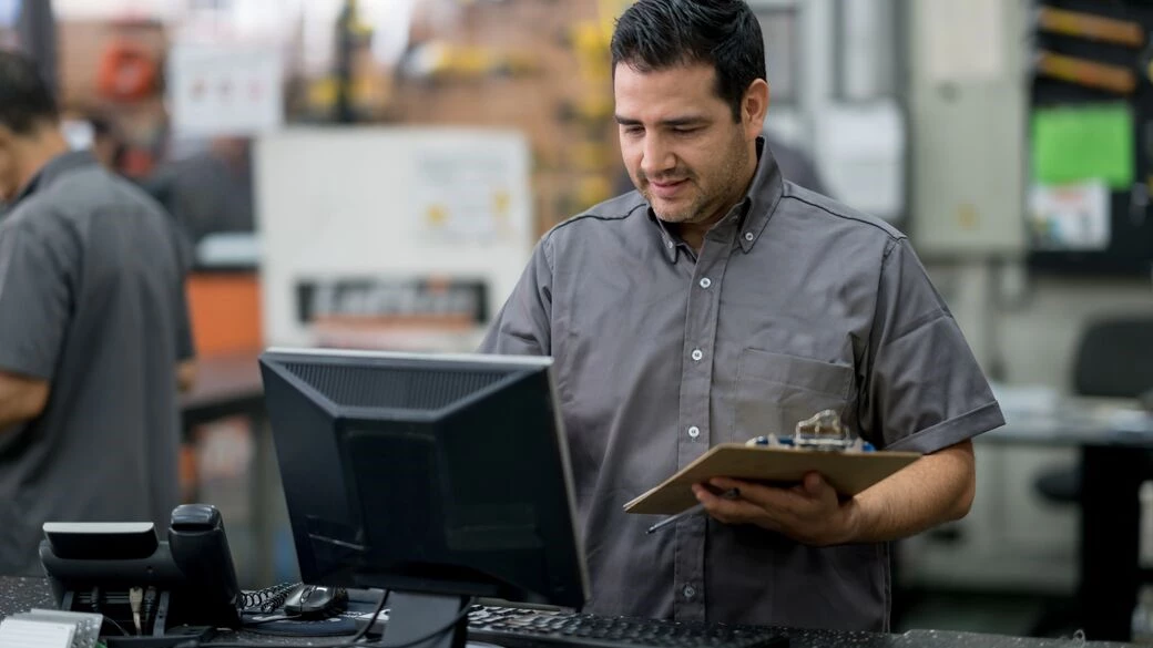 Man working at a hardware store